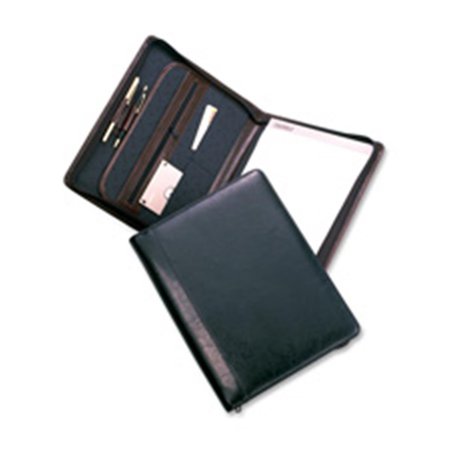 WORKSTATION Zipper Pad Holder- Ltr.- Expandable Pocket- Card-Pen Holder- BK WO861544